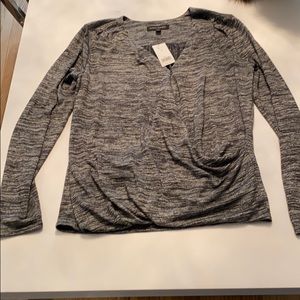 Banana Republic Black and Gray Blouse Sweater